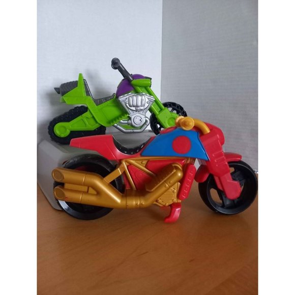 Marvel Super Hero Adventures Motorcycle set of 2 Hulk Iron Man Hasbro no figures - Picture 10 of 10